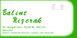 balint mizerak business card