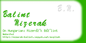 balint mizerak business card